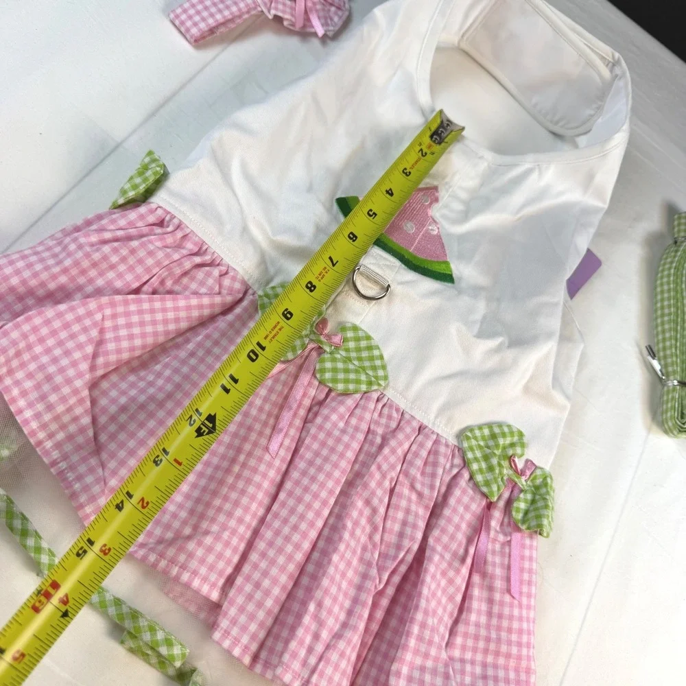 Watermelon Dog Dress Harness Set 